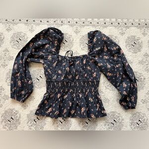 Christy Dawn Dark Floral Blouse